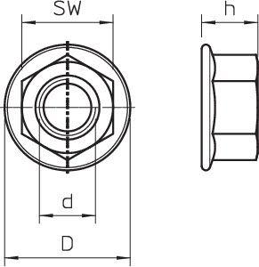 Гайка шестигранная со стопорной шайбой M10 | код 3156122 | OBO Bettermann