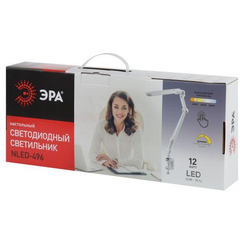 Светильник настольный светодиодный NLED-496-12W-W на на струбцине белый | код Б0052766 | ЭРА фото 2 Светильник настольный светодиодный NLED-496-12W-W на на струбцине белый | код Б0052766 | ЭРА фото 2