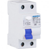 УЗО ADB1L-63 2P 50A 100mA тип AC 6kA (ANDELI) | код ADL03-030 | ANDELI