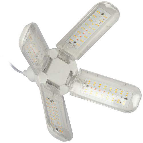 Фитолампа для растений светодиодная FITO-36W-Rа90-E27-FOLD 4-х лепестковая полного спектра 36 Вт Е27 | код Б0061430 | ЭРА фото 5 Фитолампа для растений светодиодная FITO-36W-Rа90-E27-FOLD 4-х лепестковая полного спектра 36 Вт Е27 | код Б0061430 | ЭРА фото 5