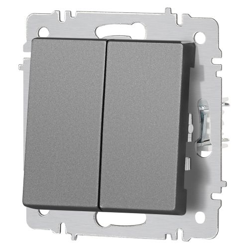 Выключатель Intro Accent 6-104-07 двойной, 10А-250В, IP20, СУ, AL/CU, графит | код Б0063493 | ЭРА фото 5 Выключатель Intro Accent 6-104-07 двойной, 10А-250В, IP20, СУ, AL/CU, графит | код Б0063493 | ЭРА фото 5