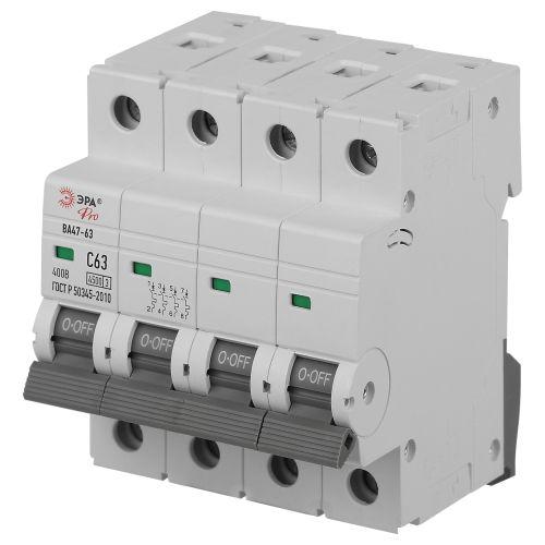 Выключатель автоматический ВА47-63 4P 63А кривая C 4,5кА PRO VA63-4P63C4.5 ЭРА | код Б0059445 | ЭРА Выключатель автоматический ВА47-63 4P 63А кривая C 4,5кА PRO VA63-4P63C4.5 ЭРА | код Б0059445 | ЭРА