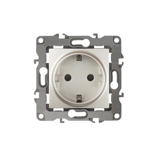 Розетка 2P+E Schuko со шторками, 16A-250В, Эра12, перламутр, 12-2102-15 | код Б0019326 | ЭРА