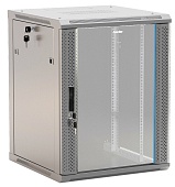 Hyperline TWB-2745-GP-RAL7035 Шкаф настенный 19-дюймовый (19), 27U, 1304x600х450мм, стеклянная дверь с перфорацией по бокам, ручка с замком, цвет серый (RAL 7035) (разобранный) | код 452010 | Hyperline