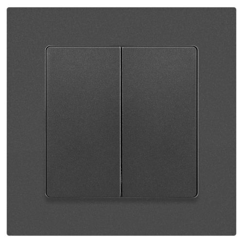 Выключатель Intro Accent 6-104-07 двойной, 10А-250В, IP20, СУ, AL/CU, графит | код Б0063493 | ЭРА фото 3 Выключатель Intro Accent 6-104-07 двойной, 10А-250В, IP20, СУ, AL/CU, графит | код Б0063493 | ЭРА фото 3