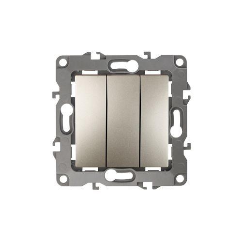 Выключатель тройной, 10АХ-250В, Эра12, шампань,12-1107-04 | код Б0014672 | ЭРА Выключатель тройной, 10АХ-250В, Эра12, шампань,12-1107-04 | код Б0014672 | ЭРА