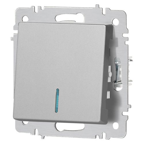 Выключатель Intro Accent 6-102-03 с подсветкой, 10А-250В, IP20, СУ, AL/CU, алюминий | код Б0063478 | ЭРА фото 5 Выключатель Intro Accent 6-102-03 с подсветкой, 10А-250В, IP20, СУ, AL/CU, алюминий | код Б0063478 | ЭРА фото 5