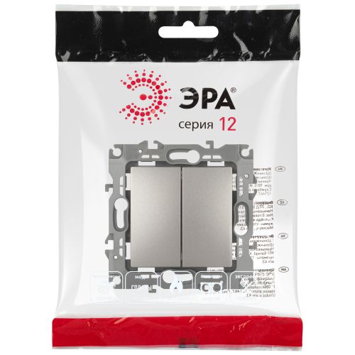 Переключатель перекрестный Серия 12 12-1112-16 двойной, 10АХ-250В, титан | код Б0065693 | ЭРА фото 2 Переключатель перекрестный Серия 12 12-1112-16 двойной, 10АХ-250В, титан | код Б0065693 | ЭРА фото 2
