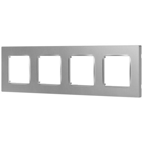 Рамка для розеток и выключателей Серия 12 12-5204-03 на 4 поста, Классик, алюминий | код Б0067692 | ЭРА фото 3 Рамка для розеток и выключателей Серия 12 12-5204-03 на 4 поста, Классик, алюминий | код Б0067692 | ЭРА фото 3