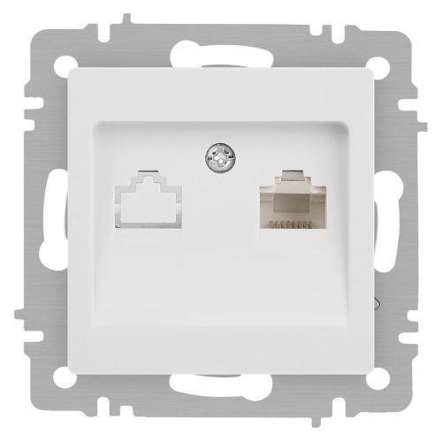 Розетка компьютерная 1-м СП Accent 6-303-01М RJ45 IP20 бел. матов. Intro Б0063625 Розетка компьютерная 1-м СП Accent 6-303-01М RJ45 IP20 бел. матов. Intro Б0063625