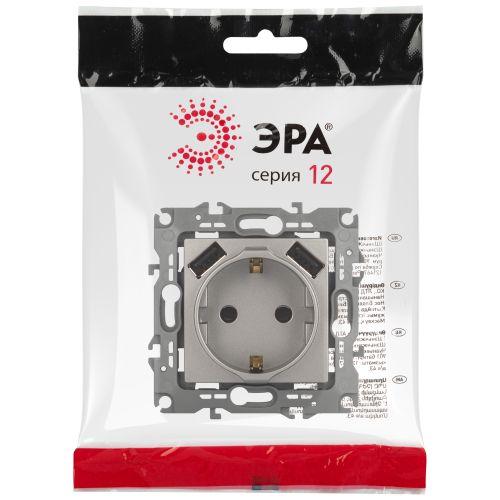 Розетка Серия 12 12-4109-16 , 2P+E 16A-250В, штор. с 2xUSB 5В-3А, титан | код Б0065729 | ЭРА фото 2 Розетка Серия 12 12-4109-16 , 2P+E 16A-250В, штор. с 2xUSB 5В-3А, титан | код Б0065729 | ЭРА фото 2