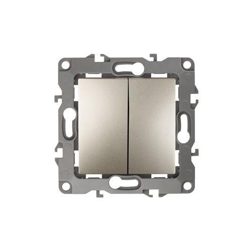 Переключатель двойной, 10АХ-250В, Эра12, шампань,12-1106-04 | код Б0014666 | ЭРА фото 2 Переключатель двойной, 10АХ-250В, Эра12, шампань,12-1106-04 | код Б0014666 | ЭРА фото 2