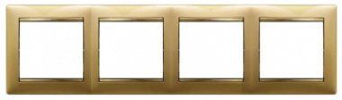 Рамка 4-местная золото матовое VALENA DIY | код 694368 | IEK Рамка 4-местная золото матовое VALENA DIY | код 694368 | IEK