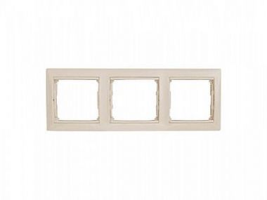 Рамка 3-м Valena горизонт. сл. кость/зол. штрих (DIY-упак.) IEK 695648