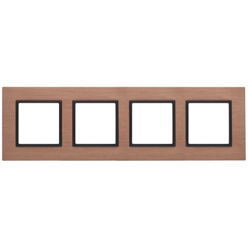 Рамка на 4 поста, металл, Эра Elegance, медь+антр, 14-5204-14 | код Б0034562 | ЭРА Рамка на 4 поста, металл, Эра Elegance, медь+антр, 14-5204-14 | код Б0034562 | ЭРА