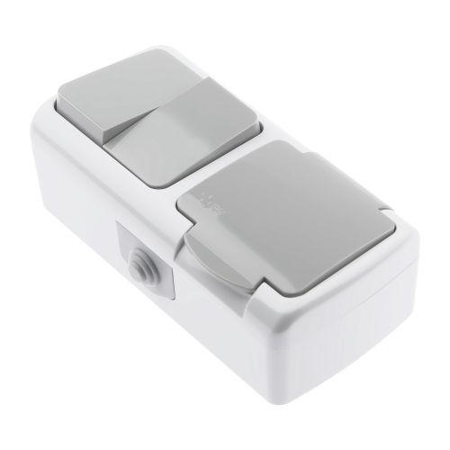 Блок розетка с выключателем Intro Atlantic 5-702-03 двойным 2P+E, 10(16)А-250В, открытой установки, IP54, серый | код Б0050948 | ЭРА фото 6 Блок розетка с выключателем Intro Atlantic 5-702-03 двойным 2P+E, 10(16)А-250В, открытой установки, IP54, серый | код Б0050948 | ЭРА фото 6