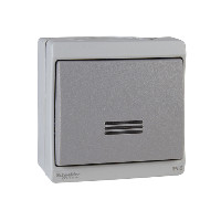Выключатель кнопочный с подсветкой, ОП, в сборе, серый IP55 | код ENN35828 | Systeme Electric