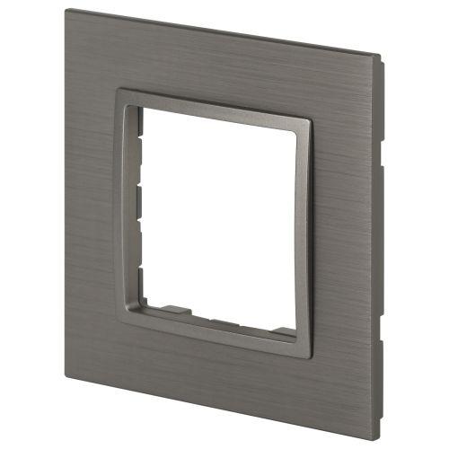 Рамка для розеток и выключателей Elegance 14-5201-16 на 1 пост, металл, титан | код Б0065842 | ЭРА фото 3 Рамка для розеток и выключателей Elegance 14-5201-16 на 1 пост, металл, титан | код Б0065842 | ЭРА фото 3