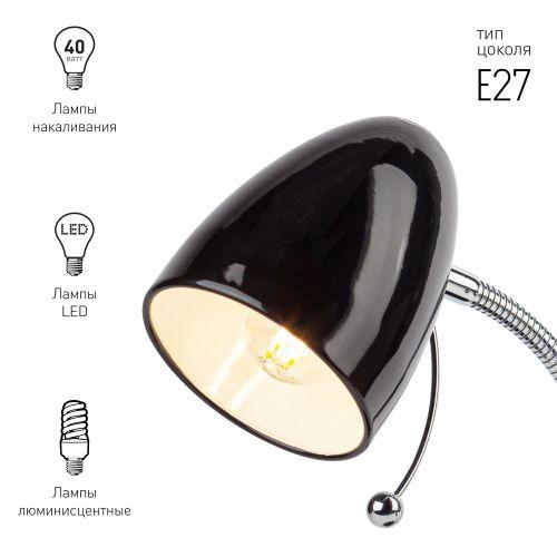 Светильник настольный N-116-Е27-40W-BK черный (16/96) | код Б0047201 | ЭРА фото 4 Светильник настольный N-116-Е27-40W-BK черный (16/96) | код Б0047201 | ЭРА фото 4