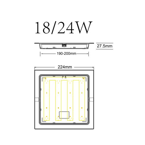 Светильник светодиодный встраиваемый LED 18-24-4K квадратный 24Вт 4000К | код Б0057429 | ЭРА фото 4 Светильник светодиодный встраиваемый LED 18-24-4K квадратный 24Вт 4000К | код Б0057429 | ЭРА фото 4