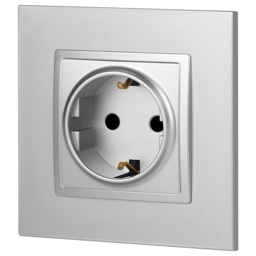 Розетка 2P+E Schuko со шторками, 16А-250В, Эра Elegance, алюминий, 14-2102-03 | код Б0034274 | ЭРА фото 5 Розетка 2P+E Schuko со шторками, 16А-250В, Эра Elegance, алюминий, 14-2102-03 | код Б0034274 | ЭРА фото 5