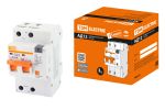 Диф.автомат АД12 2P, C40, 300мА, 4,5кА, тип АС, 3 мод, TDM | код SQ0204-0119 | TDM