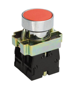 Выключатель кнопочный LAY5-ВА45, красный, 1НО+1НЗ, цилиндр, хром, без подсветки, d22мм (ЭТ) | код ET012082 | Электротехник Выключатель кнопочный LAY5-ВА45, красный, 1НО+1НЗ, цилиндр, хром, без подсветки, d22мм (ЭТ) | код ET012082 | Электротехник