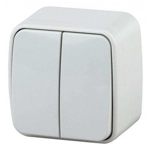 Выключатель двойной, 10A-250В, ОУ, Polo, белый,3-104-01 | код Б0036095 | ЭРА Выключатель двойной, 10A-250В, ОУ, Polo, белый,3-104-01 | код Б0036095 | ЭРА