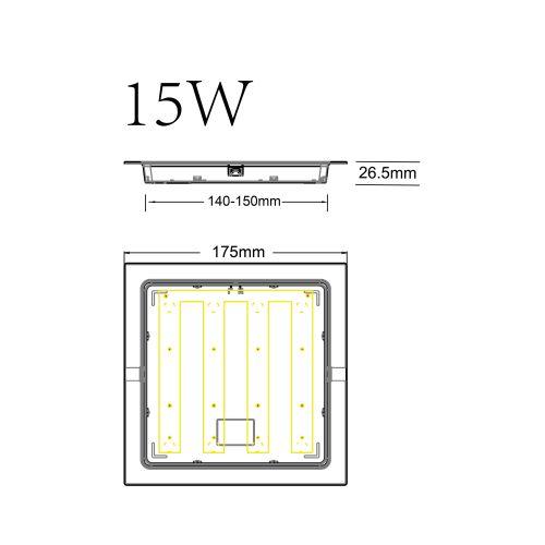 Светильник светодиодный встраиваемый LED 18-15-6K квадратный 15Вт 6500К | код Б0057428 | ЭРА фото 3 Светильник светодиодный встраиваемый LED 18-15-6K квадратный 15Вт 6500К | код Б0057428 | ЭРА фото 3