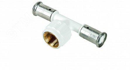 Тройник ВР, ПВДФ пресс (белый), 26x3/4x26 | код 13PKW-260526 | Henco