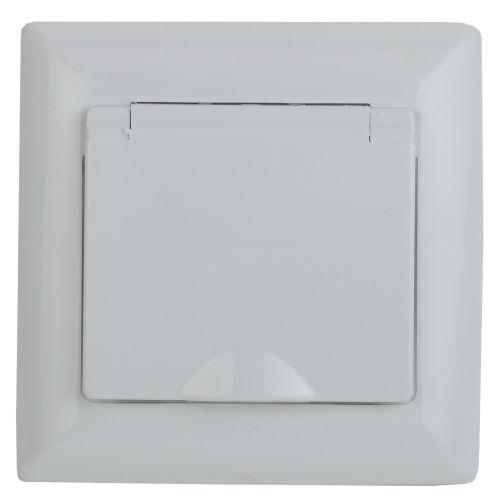 Розетка Intro Solo 4-203-01 с заземлением 2P+E Schuko с крышкой, 16А-250В, IP20, СУ, белый | код Б0053657 | ЭРА Розетка Intro Solo 4-203-01 с заземлением 2P+E Schuko с крышкой, 16А-250В, IP20, СУ, белый | код Б0053657 | ЭРА