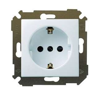 Розетка 1-м СП 34 16А IP20 с заземл. механизм бел. | Код. 34432-030 | Smon