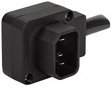Вилка IEC 60320 C14, 10A, 250V, угловая, разборная, черная | код LAN-IEC-320-C14/90 | LANMASTER