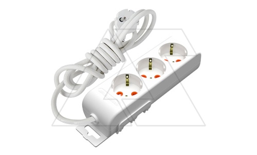 Ri-tech - Удлинитель 3x2P+E, нем. ст., со шторками, кабель 3x1,5мм?, 2м, белый | код 001-175-314002-02-00 | Mutlusan