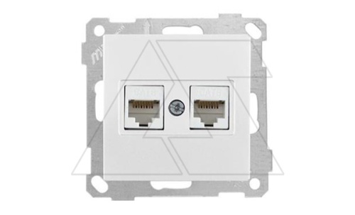 21 - Розетка 2хRJ-45 кат. 6 UTP, белая | код 2100-141-0101 | Mutlusan