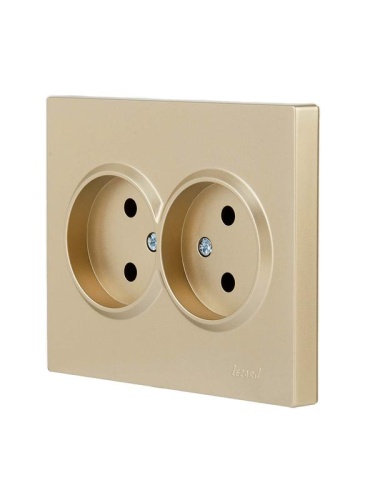 VESNA Розетка двойная б/з ПБТ золото | код 742-3600-128B | LEZARD фото 2 VESNA Розетка двойная б/з ПБТ золото | код 742-3600-128B | LEZARD фото 2