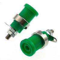 Клемма приборная RUICHI Z012 4 мм panel jack зелёный, на панель под пайку | код 106927 | Ruichi