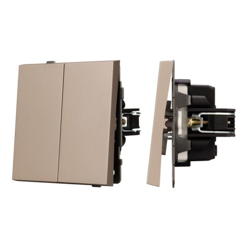 Механизм выключателя двухклавишный проходной SWT-TENDO-MKP2-PL-GD 230В 10А Arlight 054069 Механизм выключателя двухклавишный проходной SWT-TENDO-MKP2-PL-GD 230В 10А Arlight 054069