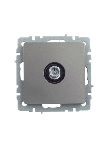 BRITE Розетка TV проходная РТВ10-0-БрС сталь | код BR-A10-P-K46 | IEK фото 3