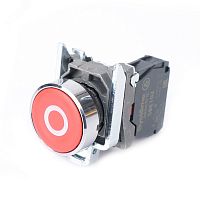 Кнопка SB4 в сборе модульная 22мм красная металл 1НЗ с маркировкой О | код SB4BA4322 | Systeme Electric