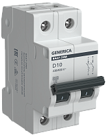 Авт. выкл. ВА47-29М 2P 10А 4,5кА D GENERICA | код MVA21-2-010-D-G | GENERICA by IEK