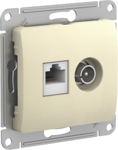 Розетка компьютерная + телевизионная 2-м Glossa RJ45 кат.5E + TV механизм беж. | код GSL000289 | Schneider Electric Розетка компьютерная + телевизионная 2-м Glossa RJ45 кат.5E + TV механизм беж. | код GSL000289 | Schneider Electric