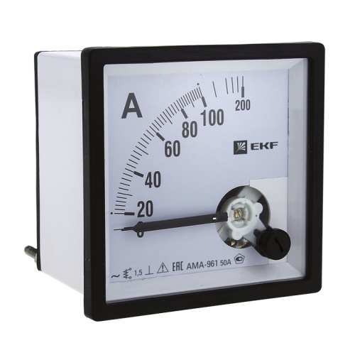 Амперметр AMA-961 аналоговый на панель (96х96) квадратный вырез 300А трансф, подкл, | код ama-961-300 | EKF