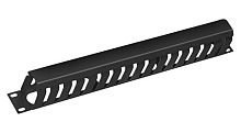 Cabeus JB07-1U-BK Кабельный органайзер 19 1U с крышкой, металлический, цвет черный (RAL9004) | код 8643c | Cabeus