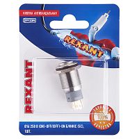 Кнопка антивандальная 16 250В Б/Фикс (5с) (ON)-OFF/(OFF)-ON зеленая (A-16-C4) REXANT (в упак. 1шт.) | код 06-0353-A | REXANT
