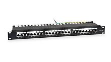 Патч-панель 19дюйм 1U кат.5E полн. экранир. 24 порта RJ45 Dual IDC WR-PL-24-C5E-SH-D черн. | код 505210 | WRline