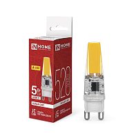 Лампа светодиодная LED-JCD-COB 5Вт 230В G9 4000К 520Лм IN HOME | код 4690612060347 | IN HOME