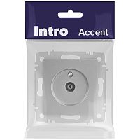 Розетка Intro Accent 6-301-03 TV одиночная, IP20, СУ, алюминий | код Б0063607 | ЭРА