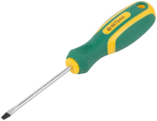 Отвертка "Контур" CrV сталь прорезиненная ручка 4х75мм SL FIT 55201 фото 2 Отвертка "Контур" CrV сталь прорезиненная ручка 4х75мм SL FIT 55201 фото 2