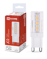 Лампа светодиодная LED-JCD 5Вт 230В G9 4000К 480Лм IN HOME | код 4690612036328 | IN HOME